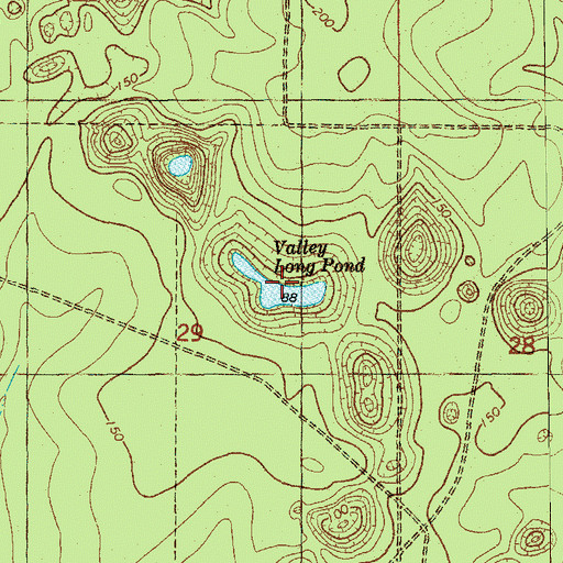 Topographic Map of Valley Long Pond, FL