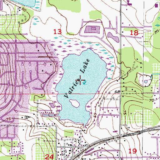 Topographic Map of Valrico Lake, FL