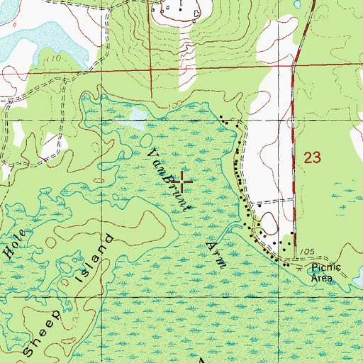 Topographic Map of Van Brunt Arm, FL