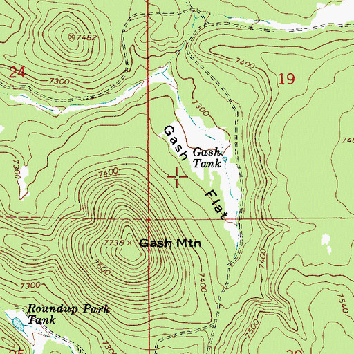 Topographic Map of Gash Flat, AZ