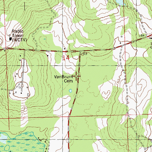 Topographic Map of Van Brunt Cemetery, FL