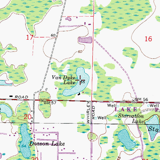 Topographic Map of Van Dyke Lake, FL