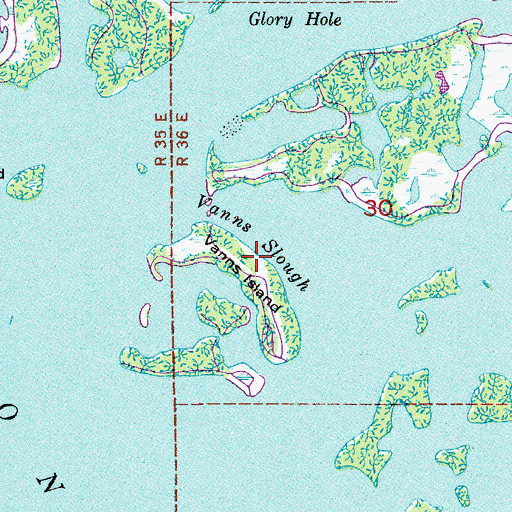 Topographic Map of Vanns Island, FL