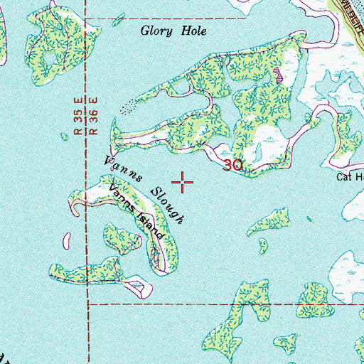 Topographic Map of Vanns Slough, FL