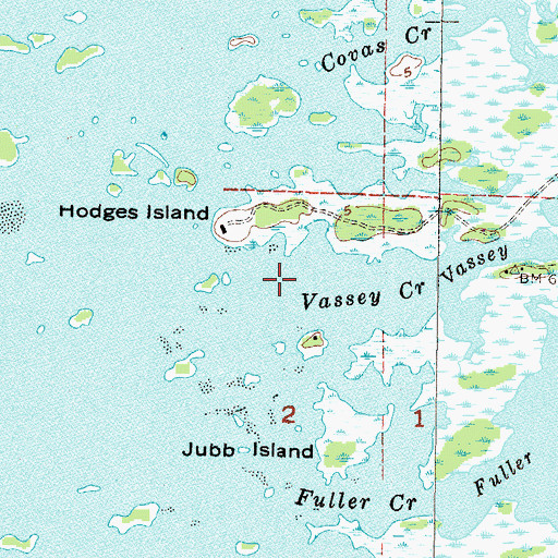 Topographic Map of Vassey Creek, FL