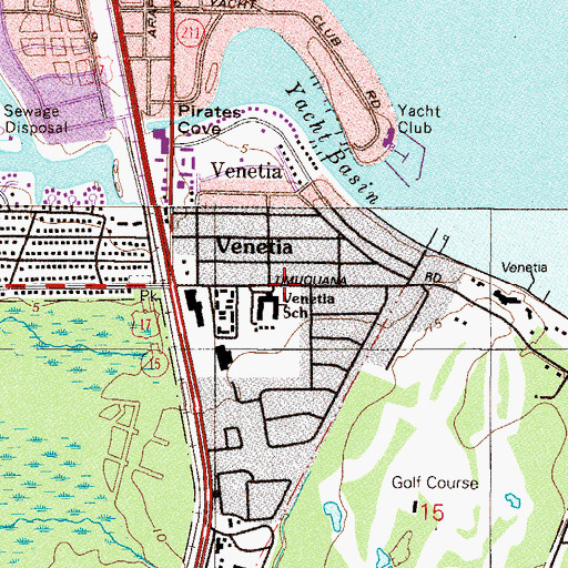 Topographic Map of Venetia, FL