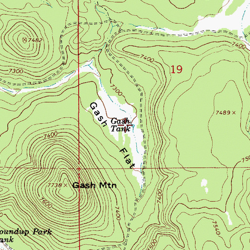Topographic Map of Gash Tank, AZ