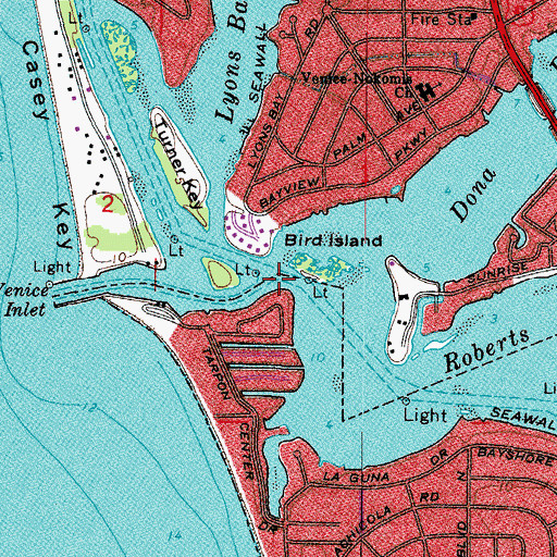 Topographic Map of Venice Inlet, FL