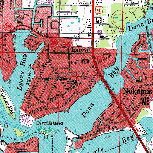 Topographic Map of Venice-Nokomis Church, FL