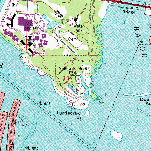 Topographic Map of Veterans Memorial Park, FL