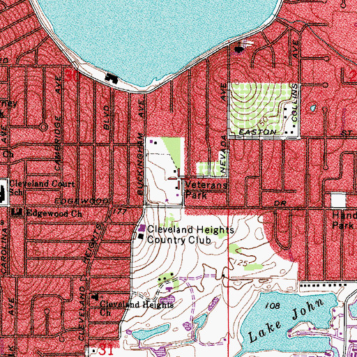 Topographic Map of Veterans Park, FL