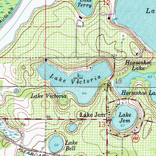 Topographic Map of Lake Victoria, FL