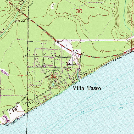 Topographic Map of Villa Tasso, FL