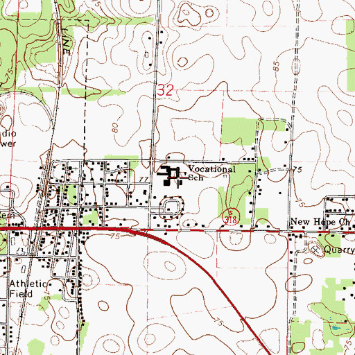 Topographic Map of Williston Middle School, FL