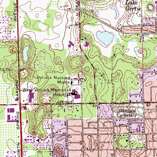 Topographic Map of Volusia Nursing Home, FL