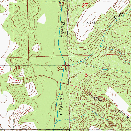 Topographic Map of Vote Creek, FL