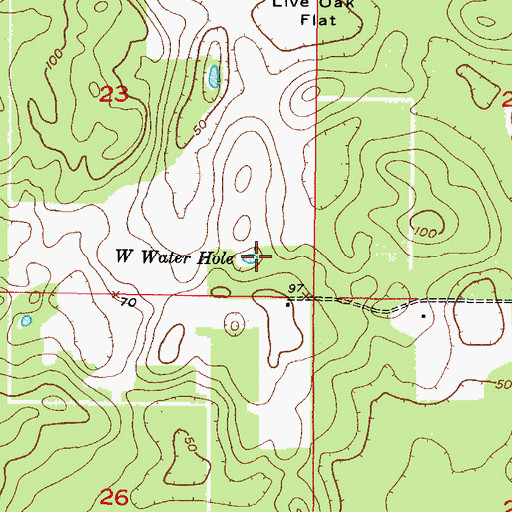 Topographic Map of W Water Hole, FL