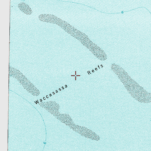 Topographic Map of Waccasassa Reefs, FL