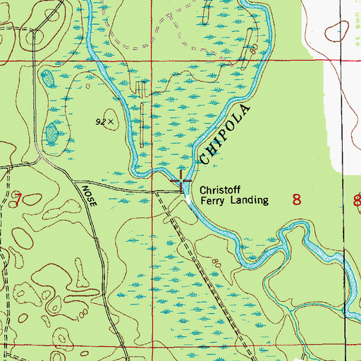 Topographic Map of Waddells Mill Creek, FL