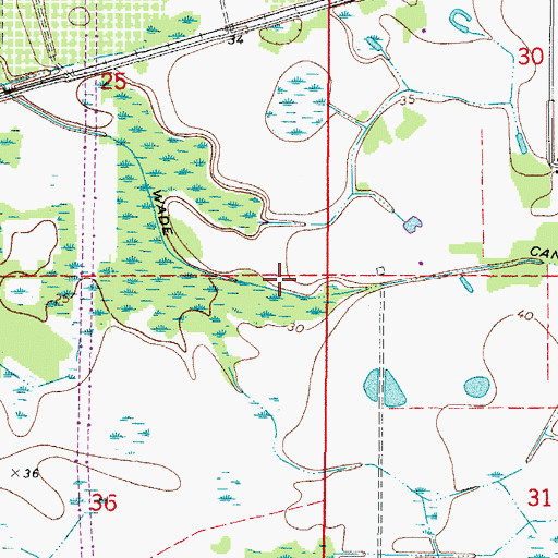 Topographic Map of Wade Canal, FL