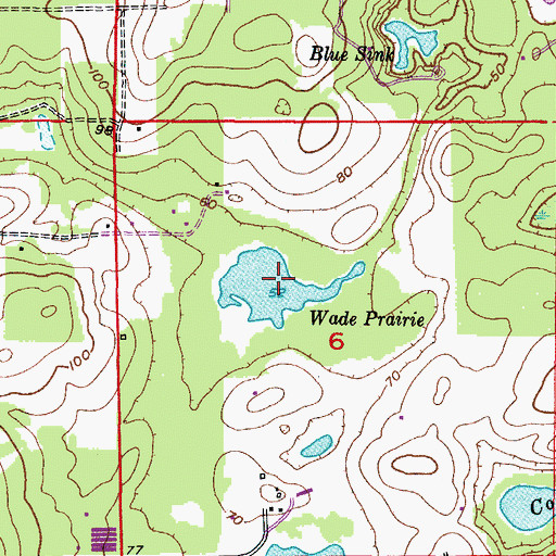 Topographic Map of Wade Prairie, FL