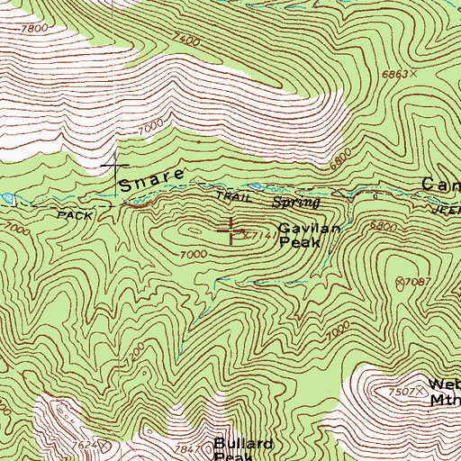 Topographic Map of Gavilan Peak, AZ