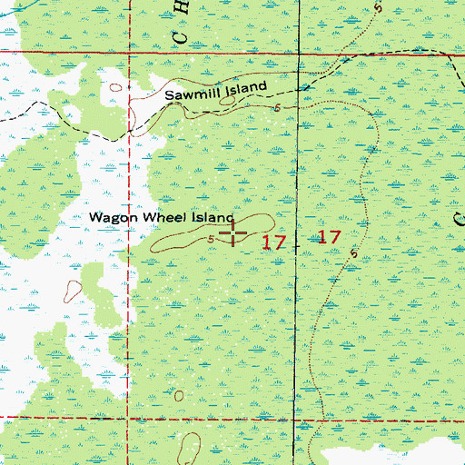 Topographic Map of Wagon Wheel Island, FL