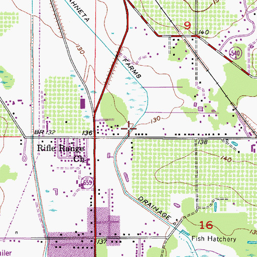 Topographic Map of Wahneta Farms Drainage Canal, FL