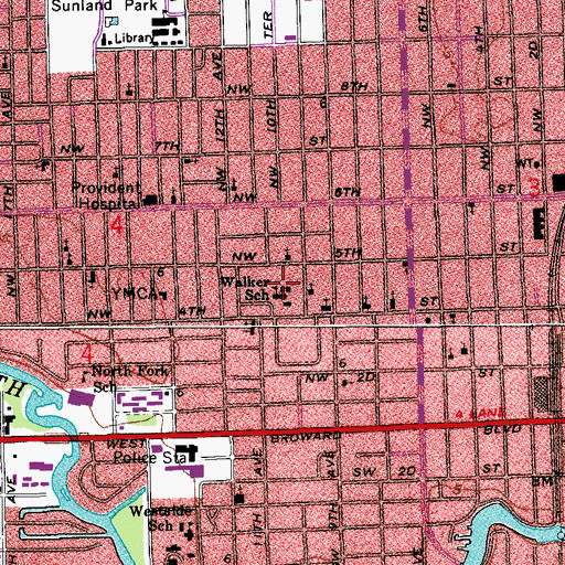 Topographic Map of Walker Elementary School, FL