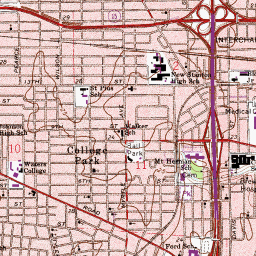 Topographic Map of Walker School, FL