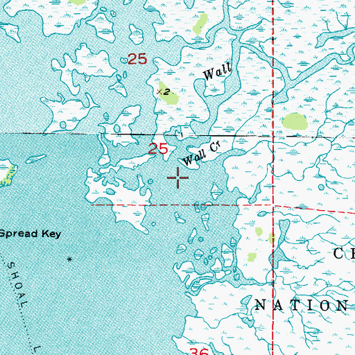 Topographic Map of Wall Creek, FL