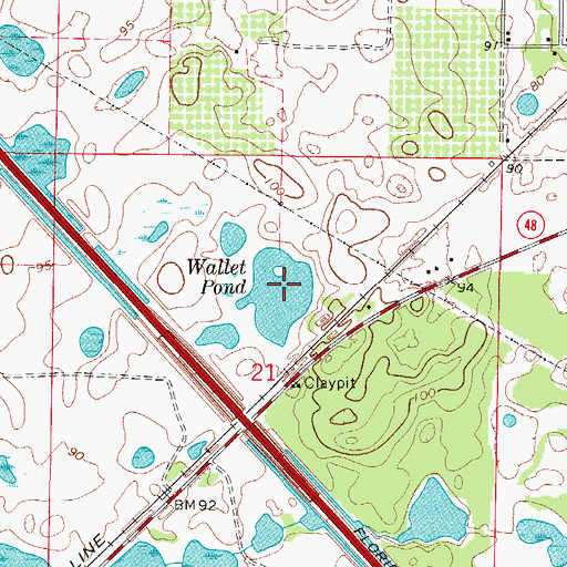 Topographic Map of Wallet Pond, FL