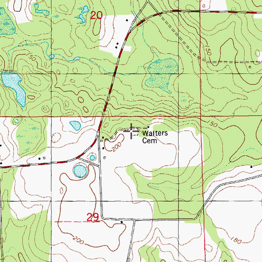 Topographic Map of Walters Cemetery, FL