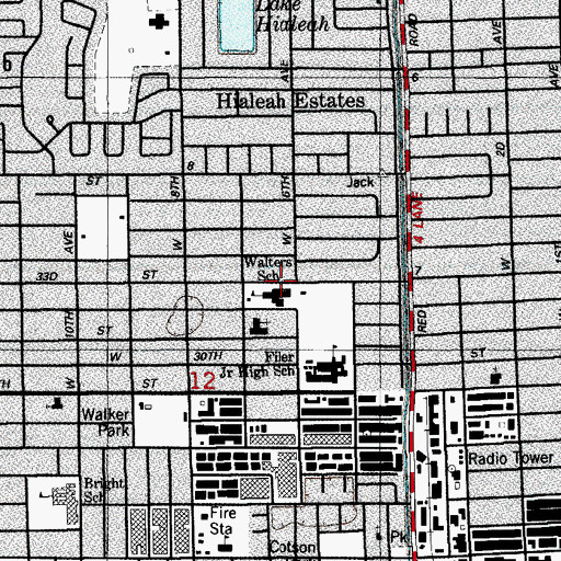 Topographic Map of Mae M Walters Elementary School, FL