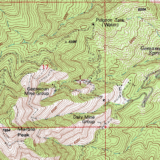 Topographic Map of Geesaman Mine Group, AZ