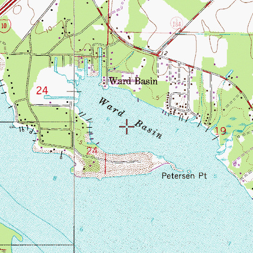 Topographic Map of Ward Basin, FL