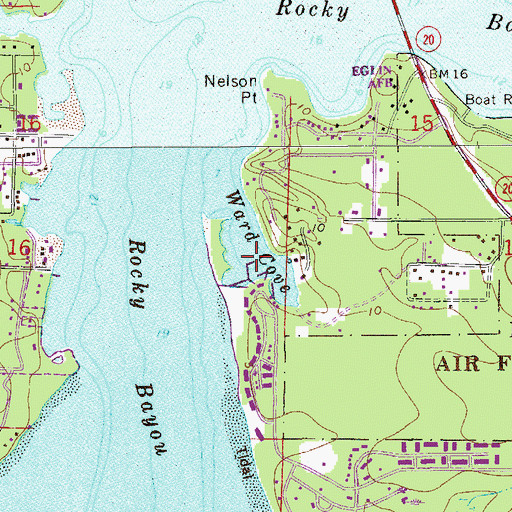 Topographic Map of Ward Cove, FL
