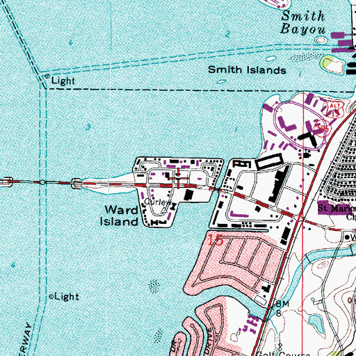 Topographic Map of Ward Island, FL