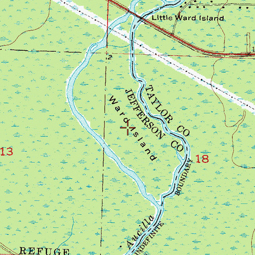 Topographic Map of Ward Island, FL