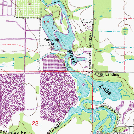 Topographic Map of Ward Lake, FL