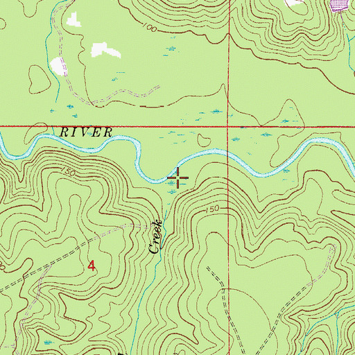 Topographic Map of Ward Mill Creek, FL