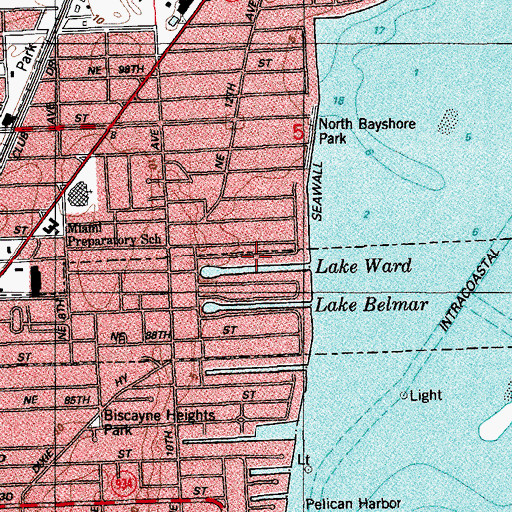 Topographic Map of Lake Ward, FL