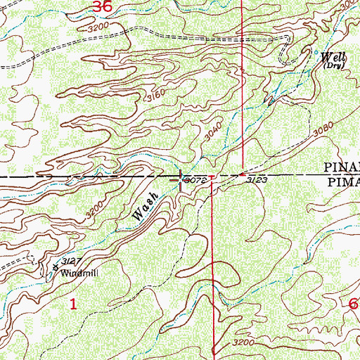 Topographic Map of Geesaman Wash, AZ