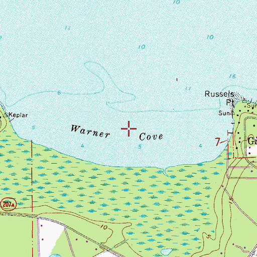Topographic Map of Warner Cove, FL