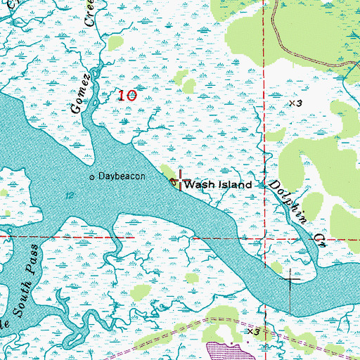 Topographic Map of Wash Island, FL