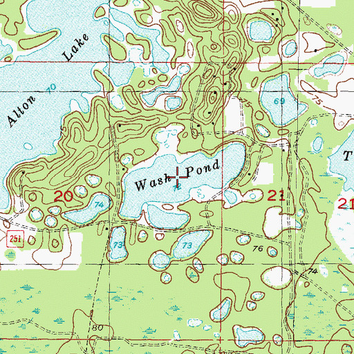 Topographic Map of Wash Pond, FL