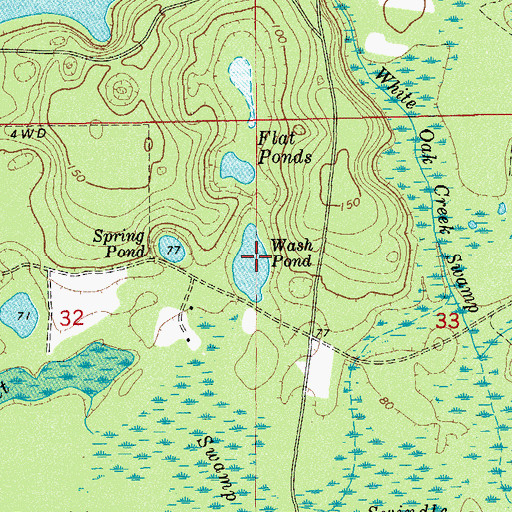 Topographic Map of Wash Pond, FL