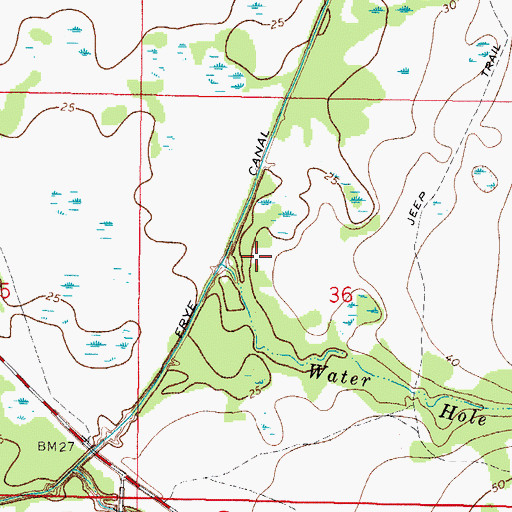 Topographic Map of Water Hole Creek, FL