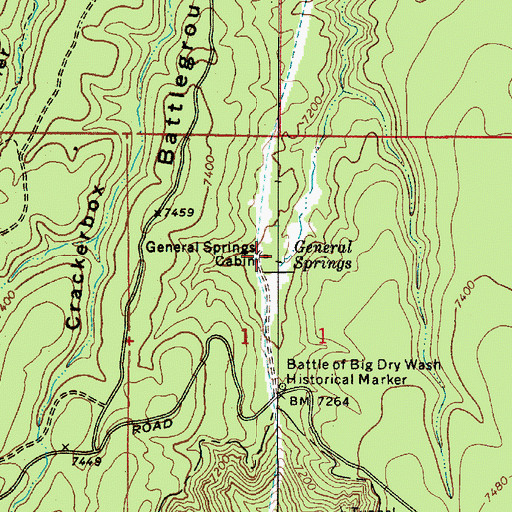 Topographic Map of General Springs Cabin, AZ