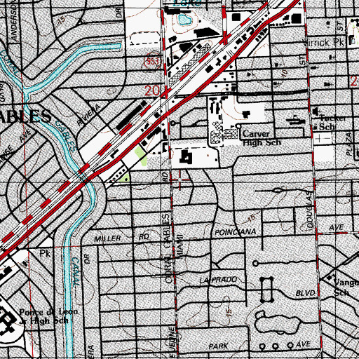 Topographic Map of Water Plant Park, FL